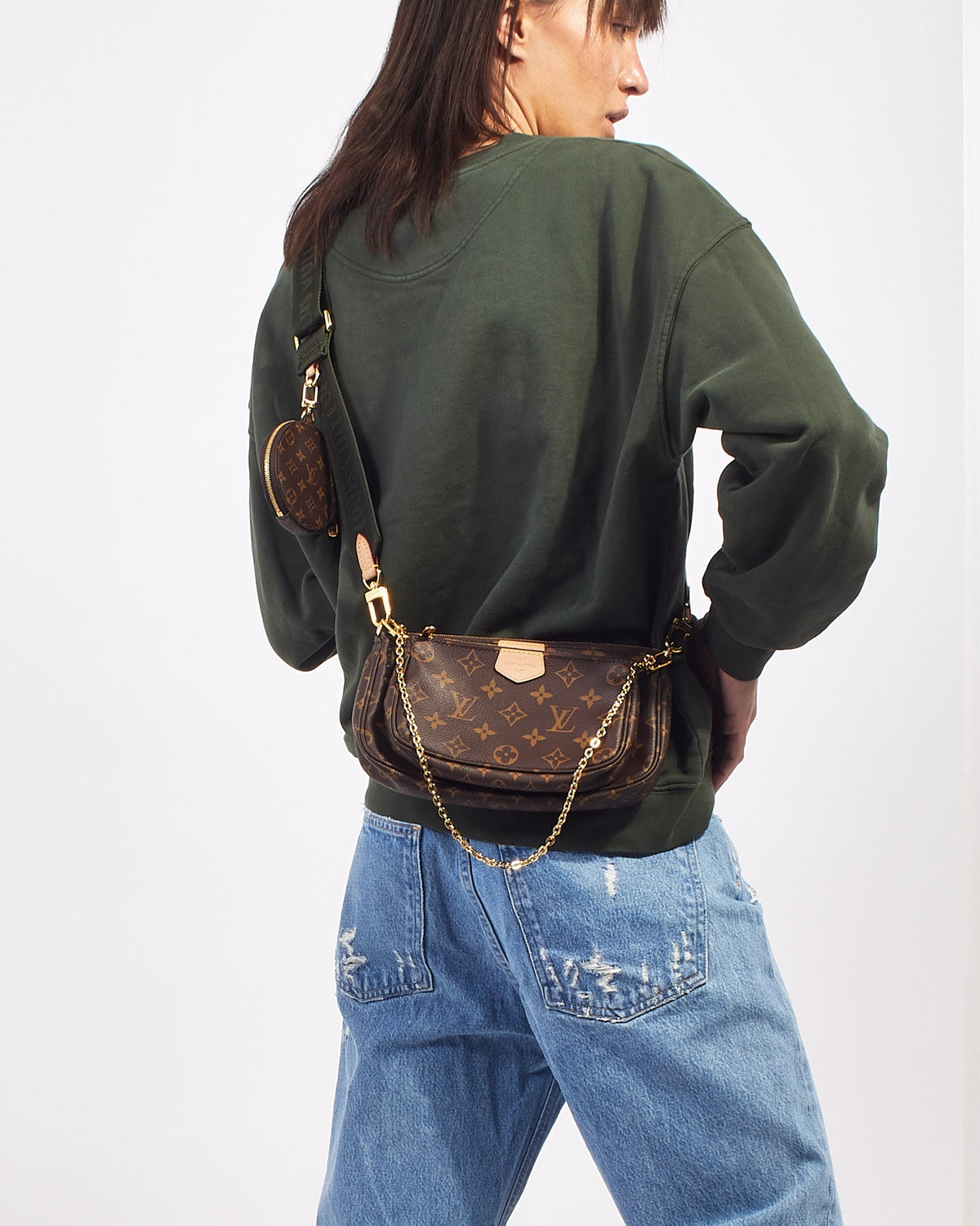 Louis Vuitton Monogram Canvas Green Multi Pochette Accessoires