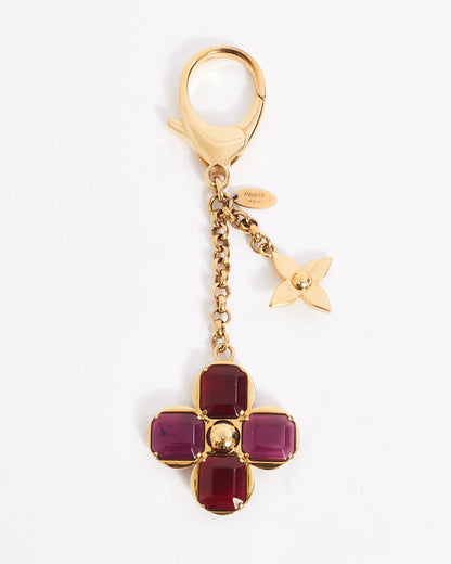 Louis Vuitton Purple/Gold Metal Flower Bag Charm