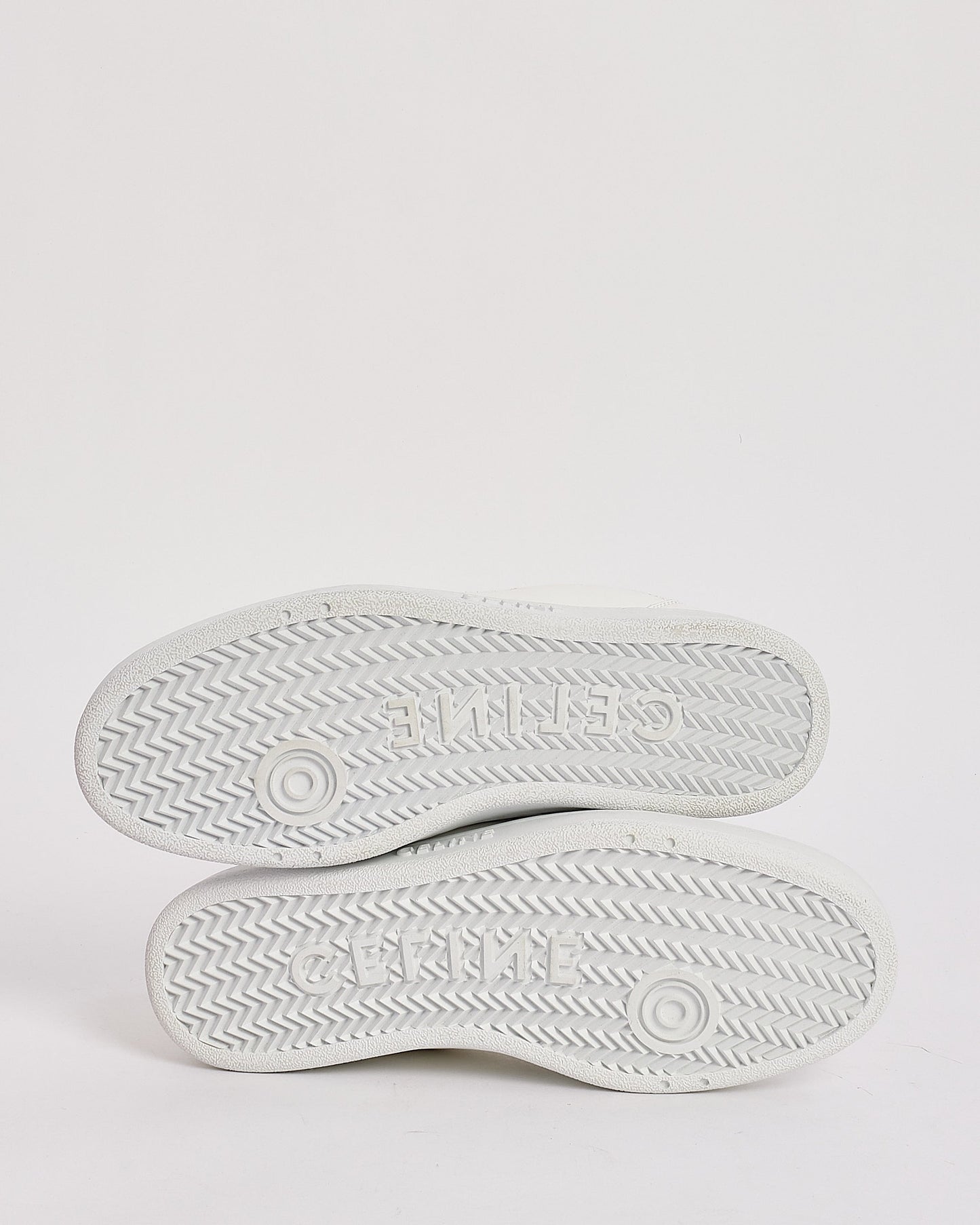 Celine White Leather CT-02 High Top Sneakers - 40