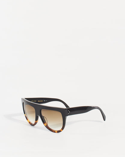 Celine Black & Tortoise Shell Two Tone CL41026 Shield Sunglasses