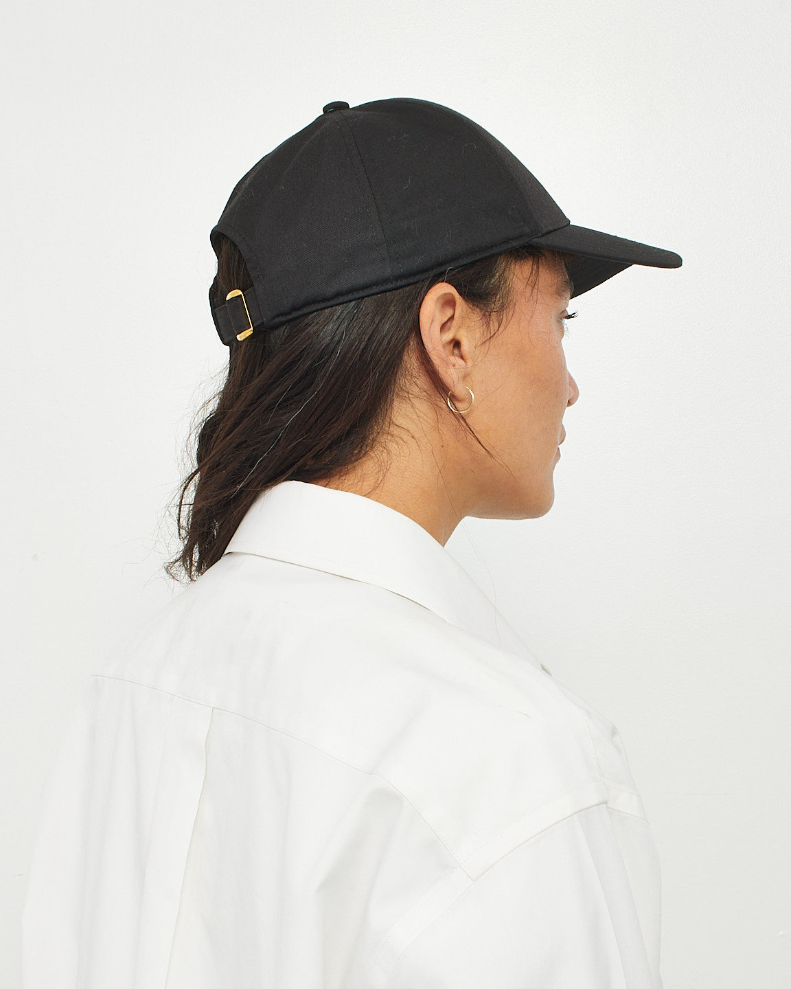 Celine Black Cotton Logo Baseball Hat - M -