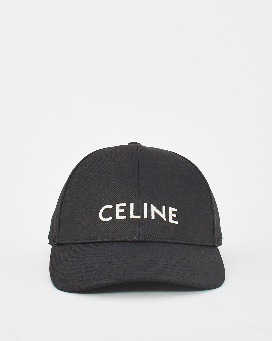 Celine Black Cotton Logo Baseball Hat - M -
