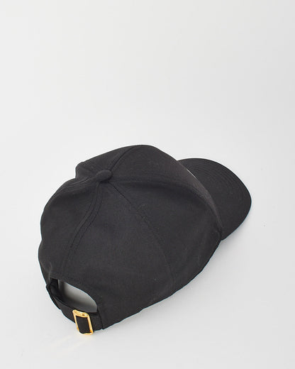 Celine Black Cotton Logo Baseball Hat - M -