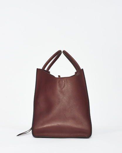 Celine Burgundy Leather Phantom Luggage Medium Tote Bag