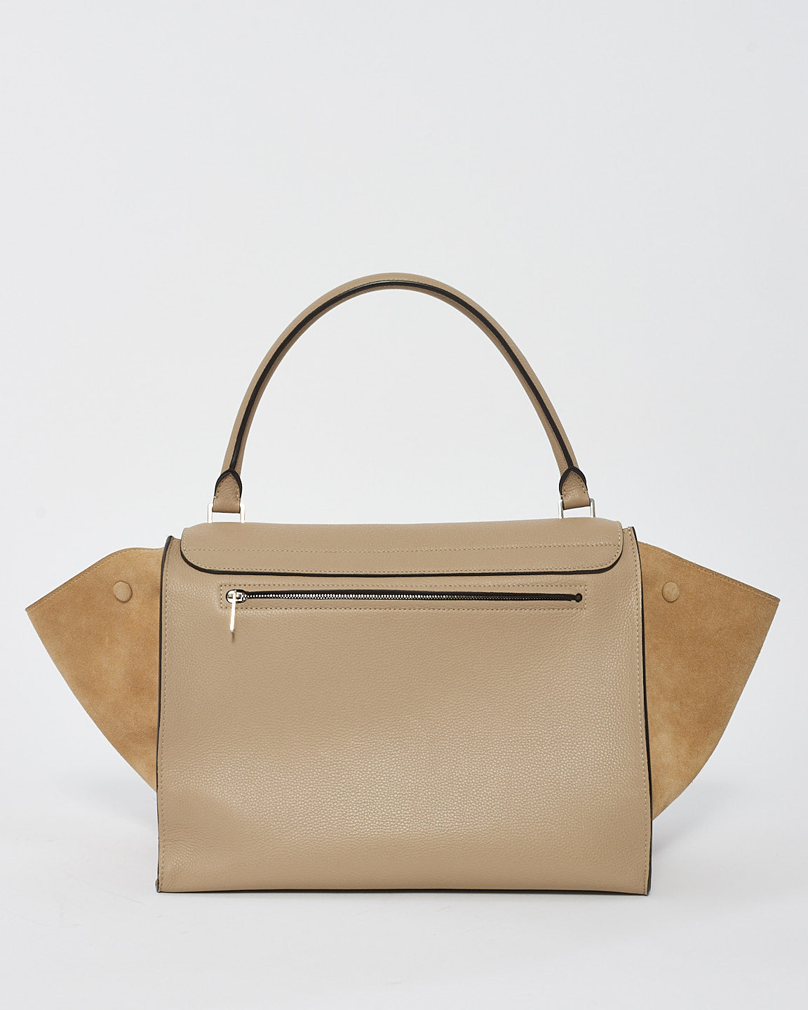 Celine Beige Leather & Suede Medium Trapeze Bag