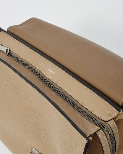 Celine Beige Leather & Suede Medium Trapeze Bag