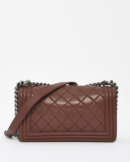 Chanel Brown Quilted Leather Boy Old Medium Bag