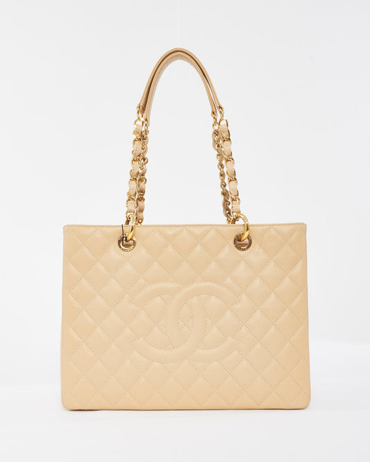 Chanel Beige Caviar GST Grand Shopping Tote Bag