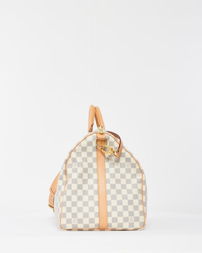 Louis Vuitton Damier Azur Keepall 55 Bandouliere Duffle Bag