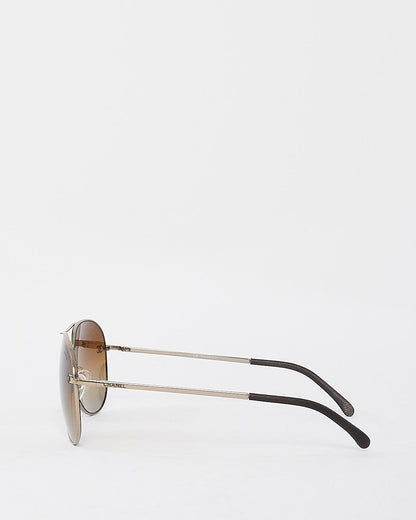 Chanel Bronze Metal Aviator Sunglasses 4189TQ
