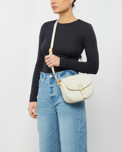 Dior Off White Smooth Leather Medium Bobby Bag