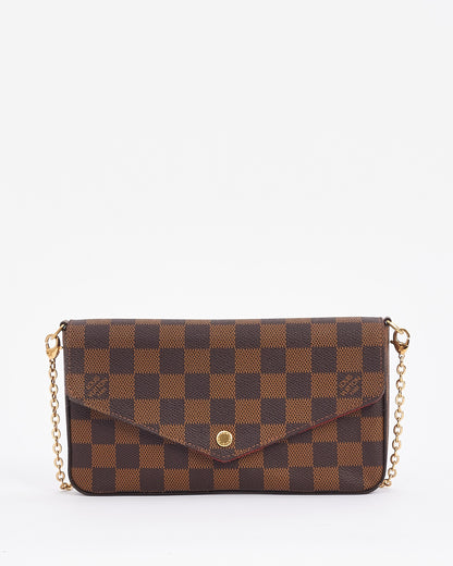 Louis Vuitton Damier Ebene Félicie Pochette Bag with Chain