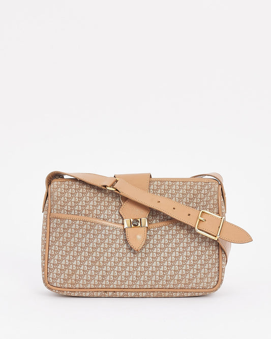 Dior Vintage Beige Oblique Logo Canvas Camera Bag