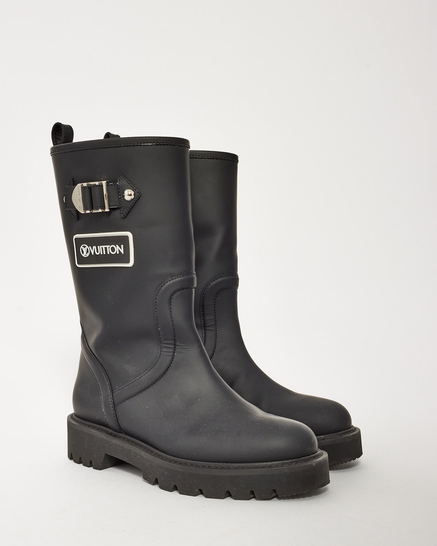 Louis Vuitton Black Rubber Territory Half Rain Boots - 37