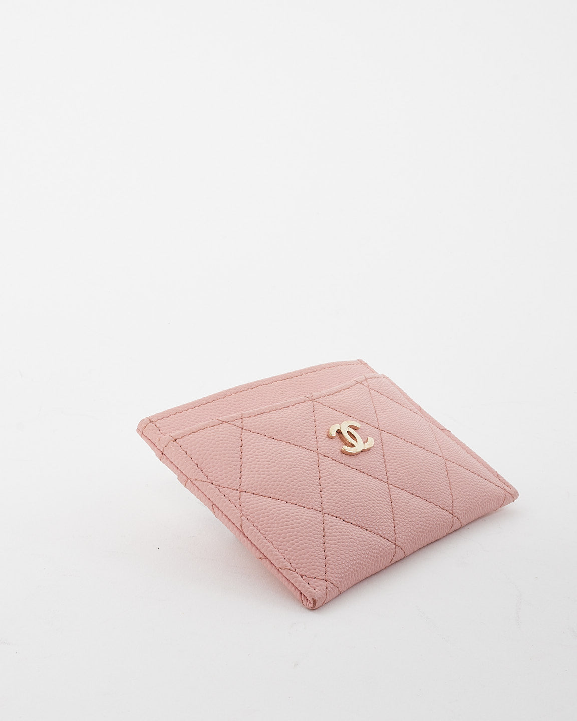Chanel Pink Caviar Quilted Leather Card Holder