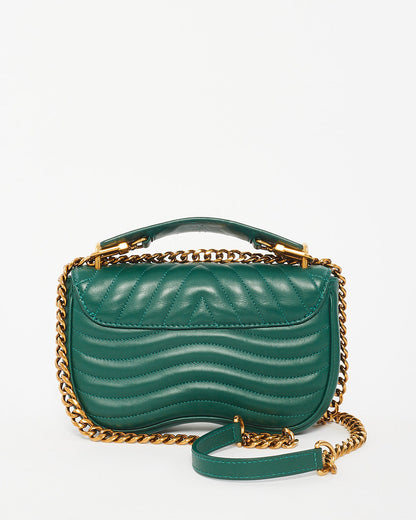 Louis Vuitton Emerald Green Leather New Wave Chain PM