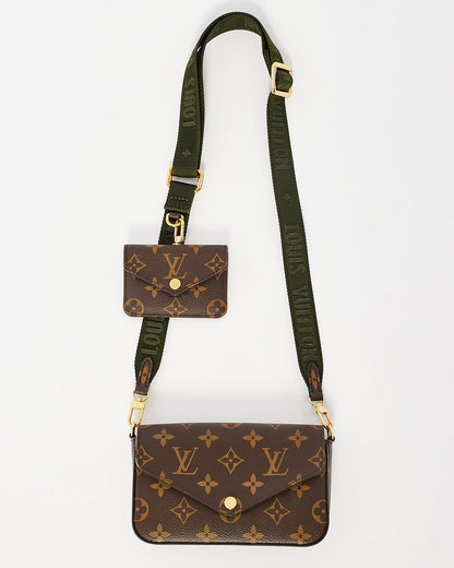 Louis Vuitton Monogram Canvas Félicie Strap & Go Crossbody with Khaki Strap