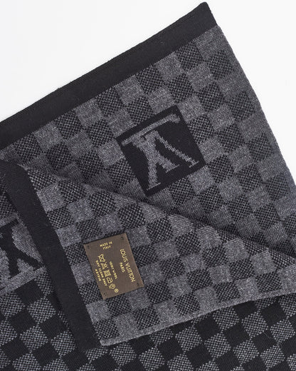 Louis Vuitton Damier Graphite Wool Scarf