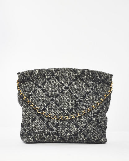 Chanel Black & Ecru Tweed Chanel 22 Bag