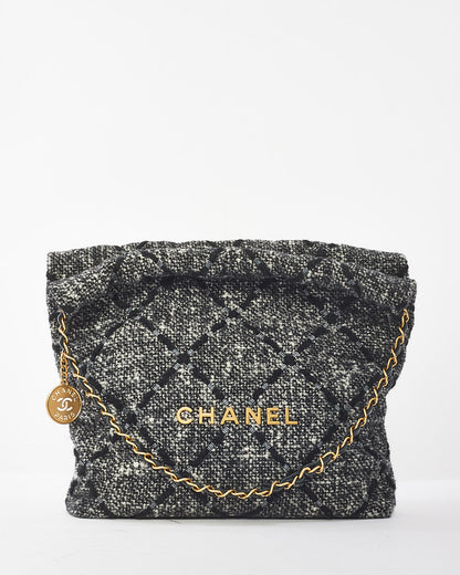 Chanel Black & Ecru Tweed Chanel 22 Bag