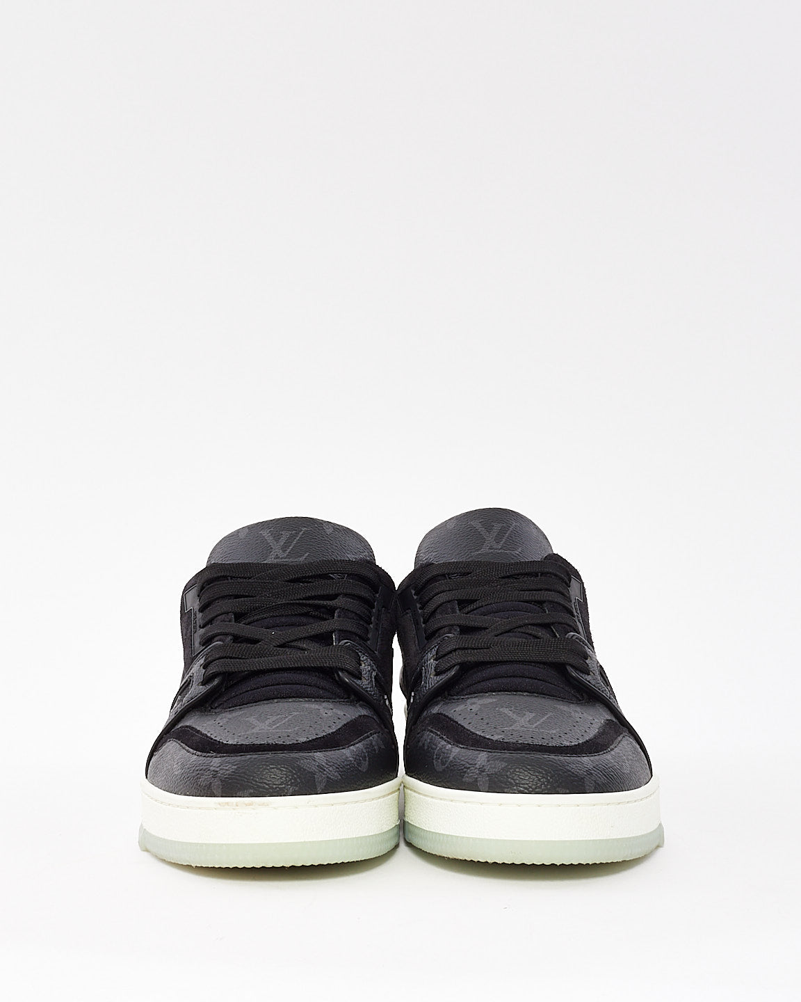 Louis Vuitton Men's Black Eclipse Monogram Canvas Trainer Sneakers - 8.5 MEN
