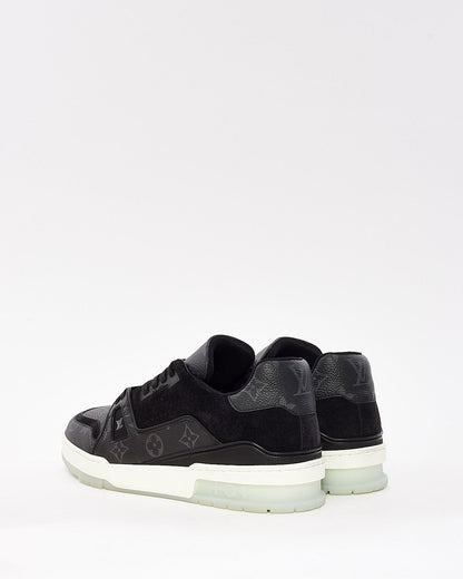 Louis Vuitton Men's Black Eclipse Monogram Canvas Trainer Sneakers - 8.5 MEN