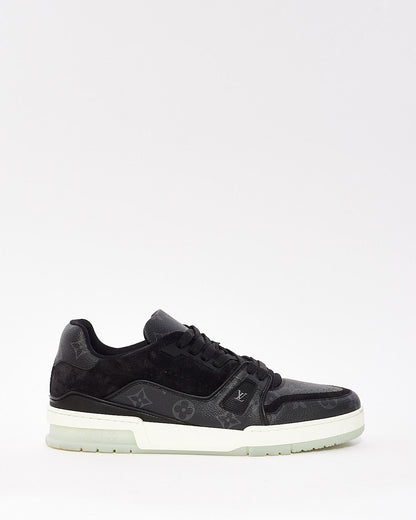 Louis Vuitton Men's Black Eclipse Monogram Canvas Trainer Sneakers - 8.5 MEN