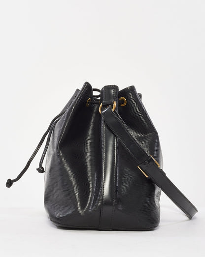 Louis Vuitton Black Epi Leather Noe Bucket Bag W Pochette