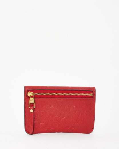 Louis Vuitton Red Monogram Empreinte Leather Key Ring Pouch