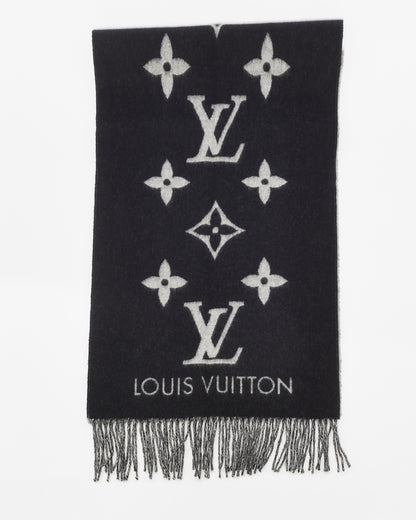 Louis Vuitton Grey/Black Monogram Cashmere Reykjavik Scarf