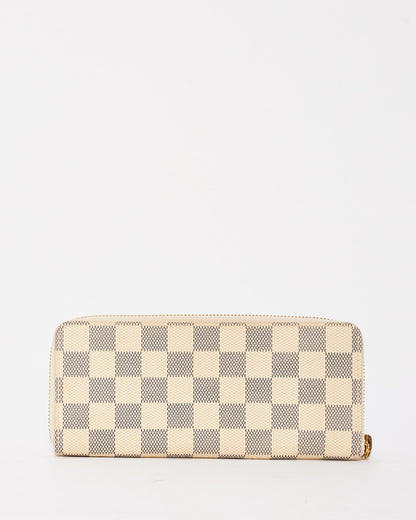 Louis Vuitton Damier Azur Canvas Clemence Zippy Wallet