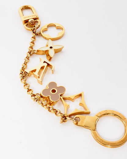 Louis Vuitton Gold Lilac & White "Fleur De Monogram" Bag Charm