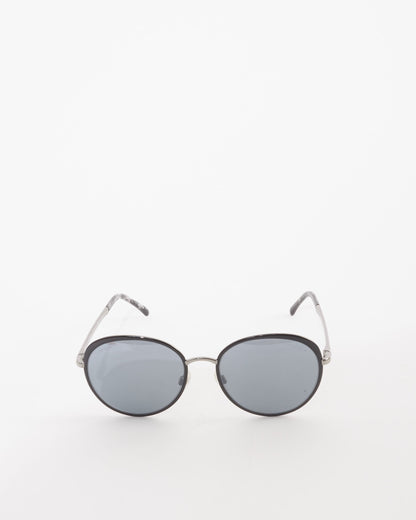 Chanel Black Metal Round Frame C.353/26 Sunglasses