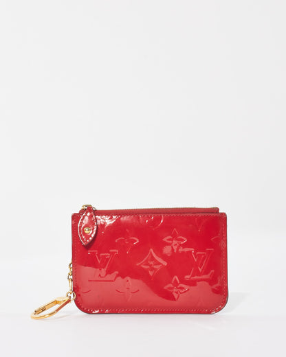 Louis Vuitton Red Monogram Vernis Leather Key Ring Pouch