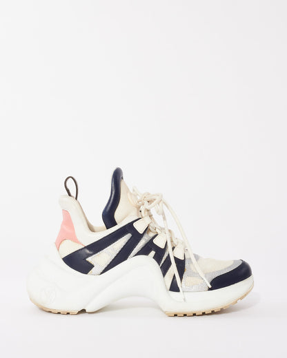 Louis Vuitton White Navy & Pink Archlight Sneakers - 39