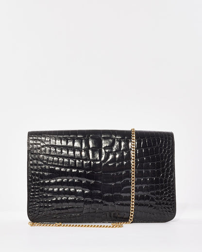 Dior Vintage Black Exotic Leather Shoulder Bag