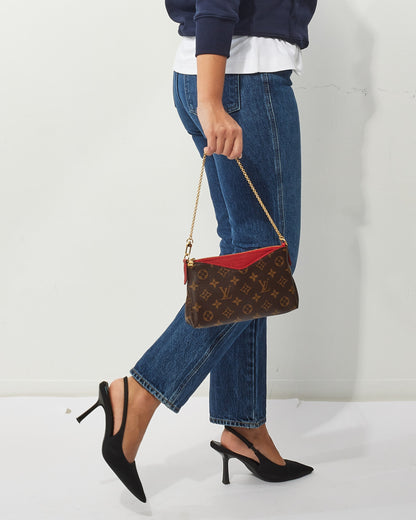 Louis Vuitton Red Monogram Canvas Pallas Crossbody Bag