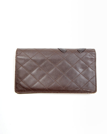 Chanel Brown Lambskin Quilted Cambon Flap Wallet