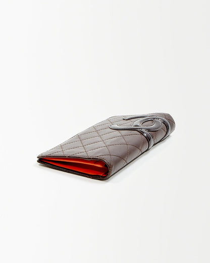 Chanel Brown Lambskin Quilted Cambon Flap Wallet