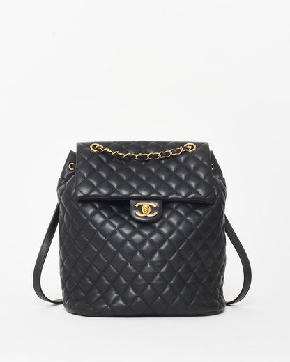 Chanel Black Lambskin Leather Large Urban Spirit Backpack