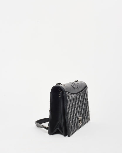 Chanel Black Lambskin Ballerina Flap Crossbody Bag