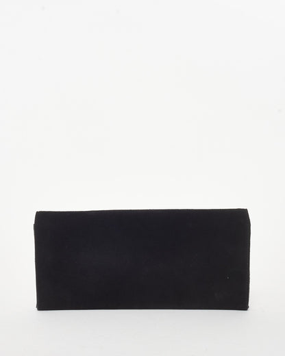Gucci Black Suede G Night Logo Clutch Bag SHW