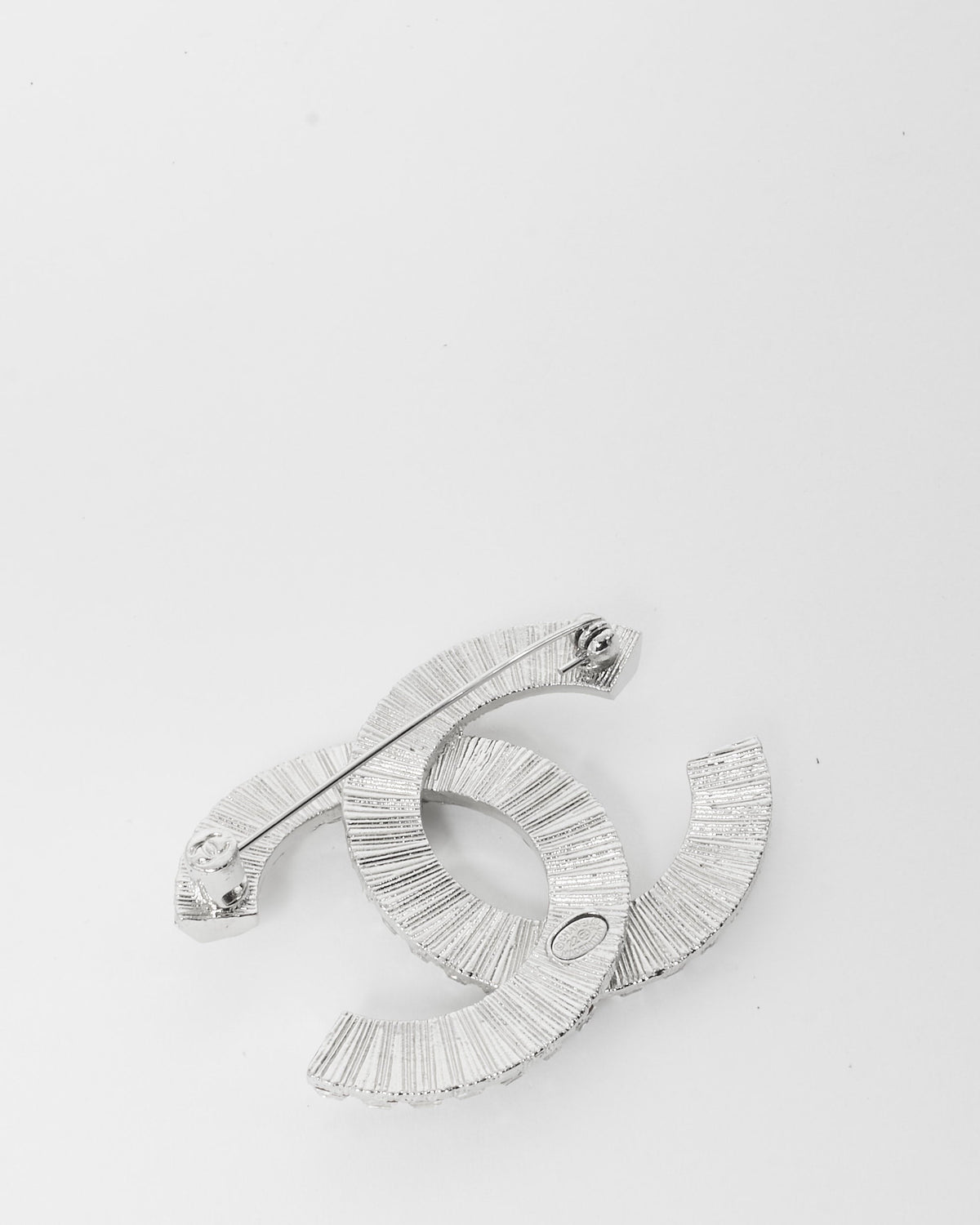Chanel Silver Baguette Crystal Brooch
