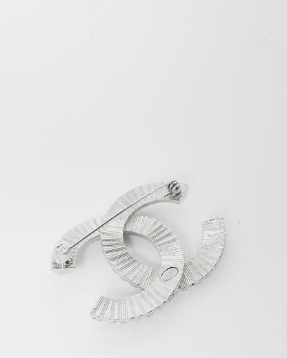 Chanel Silver Baguette Crystal Brooch