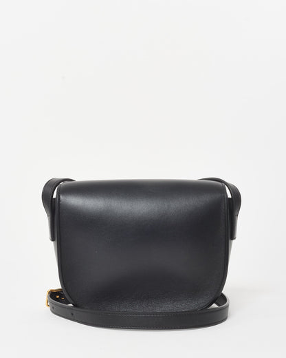 Celine Black Smooth Leather Triomphe Logo Floco Crossbody Bag
