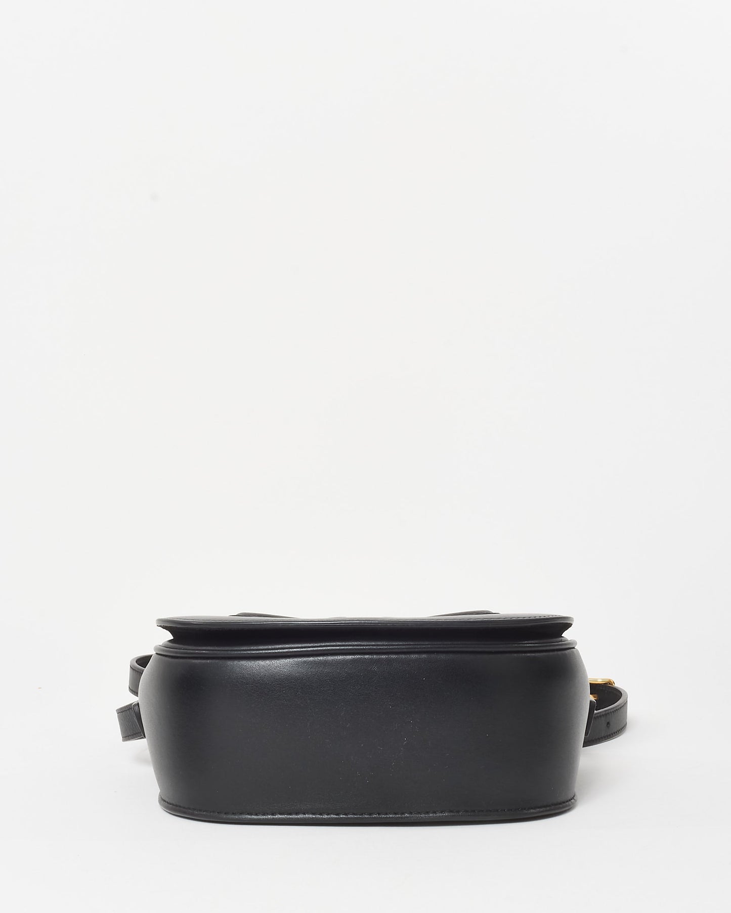 Celine Black Smooth Leather Triomphe Logo Floco Crossbody Bag