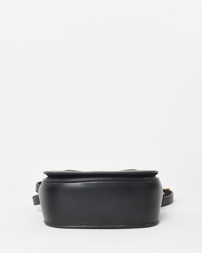 Celine Black Smooth Leather Triomphe Logo Floco Crossbody Bag