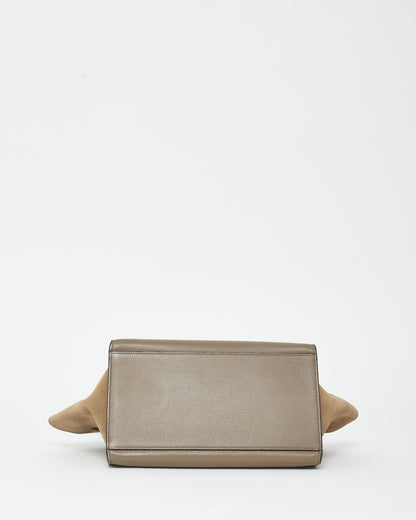 Celine Taupe Leather & Suede Mini Trapeze Bag
