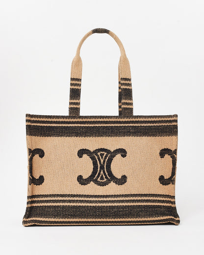 Celine Brown & Black Triomphe Canvas Tote Bag