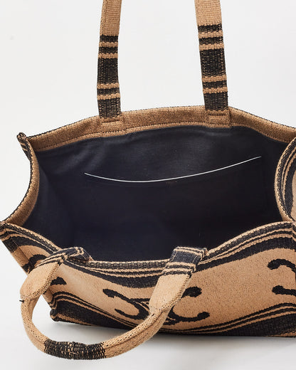 Celine Brown & Black Triomphe Canvas Tote Bag